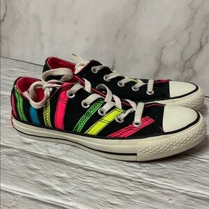 Converse Chuck Taylor All Star Neon Striped Rainbow Low Top Sneakers